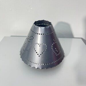 Home Interiors Silver Heart Candle Shade